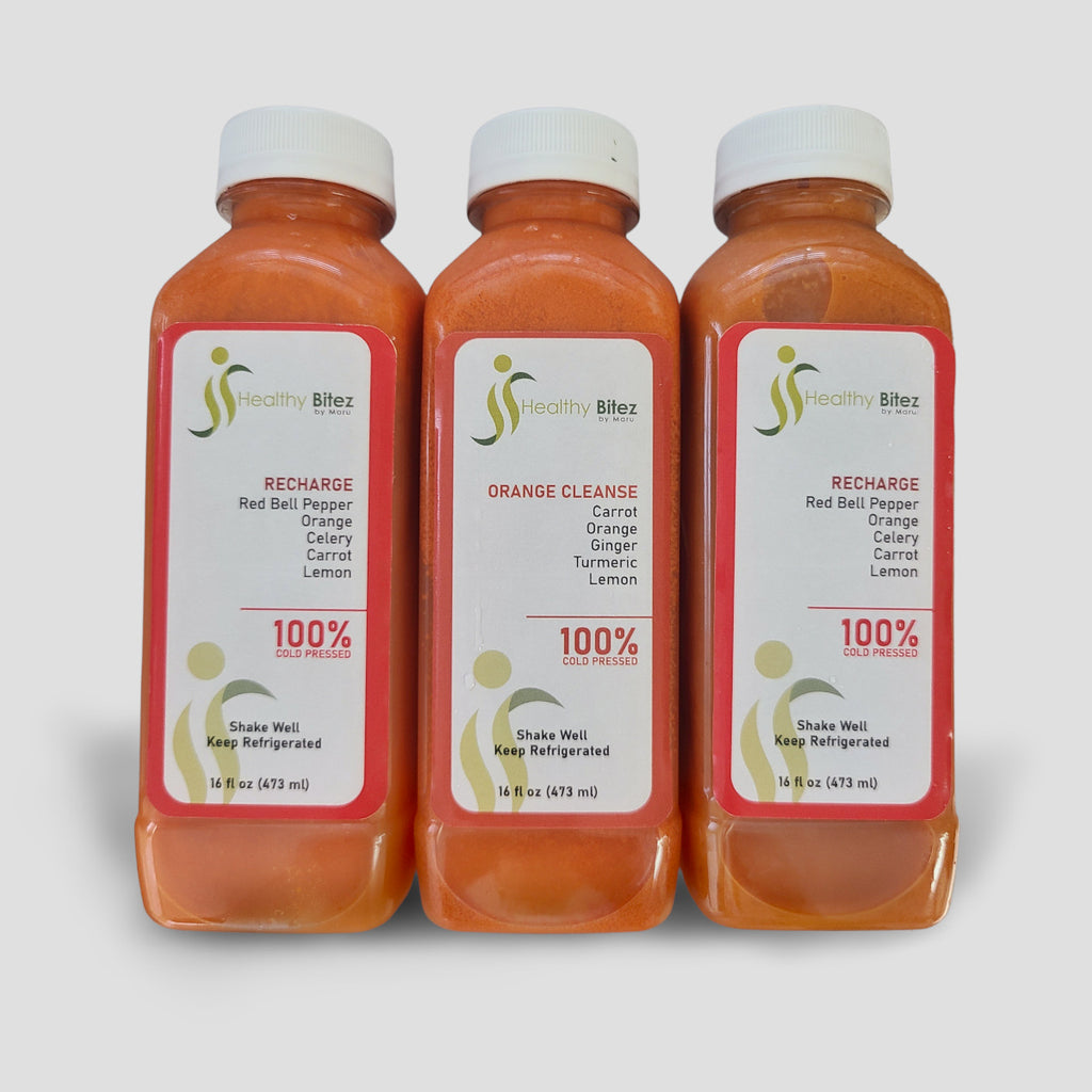 Orange Aid Kit | 3 healthy juices | Healthybitez.com by Maru 